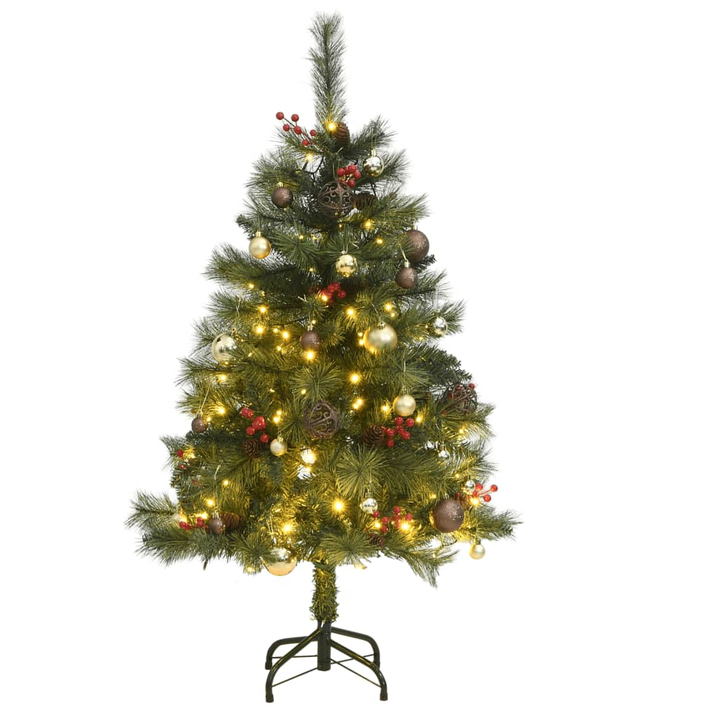 Artificial Hinged Christmas Tree 150 LEDs & Ball Set 59.1"