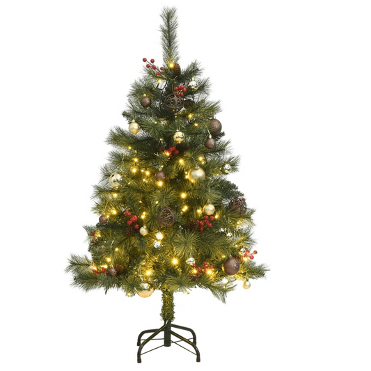 Artificial Hinged Christmas Tree 150 LEDs & Ball Set 59.1"