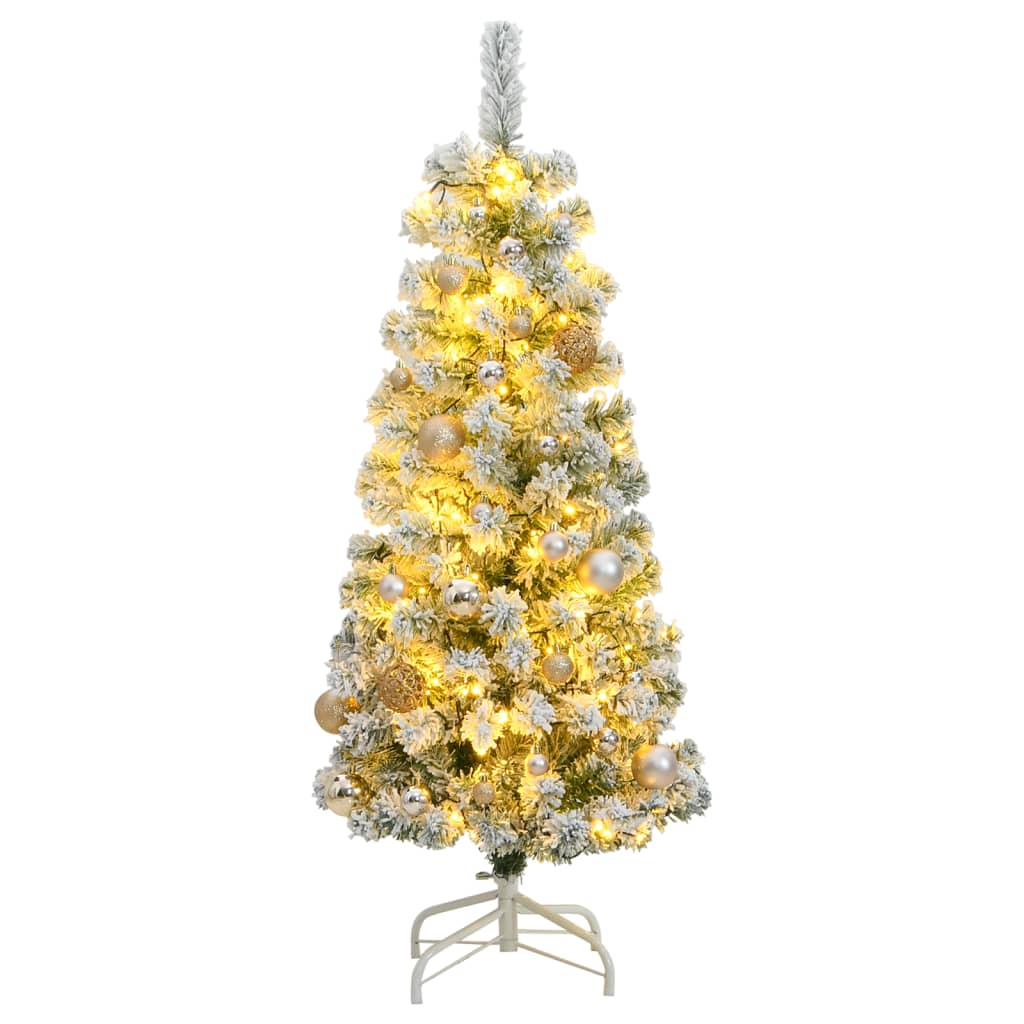 Artificial Hinged Christmas Tree 150 LEDs & Ball Set 59.1"