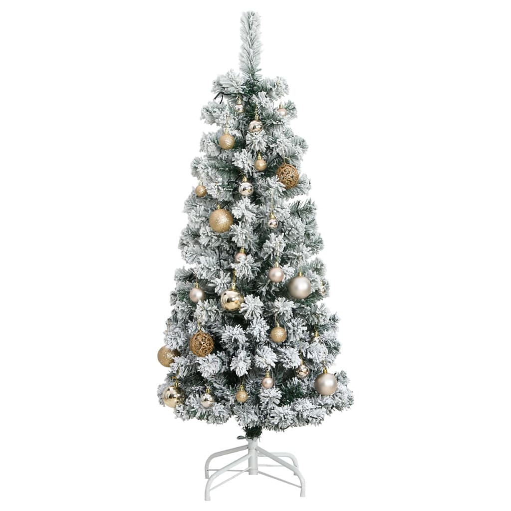 Artificial Hinged Christmas Tree 150 LEDs & Ball Set 59.1"