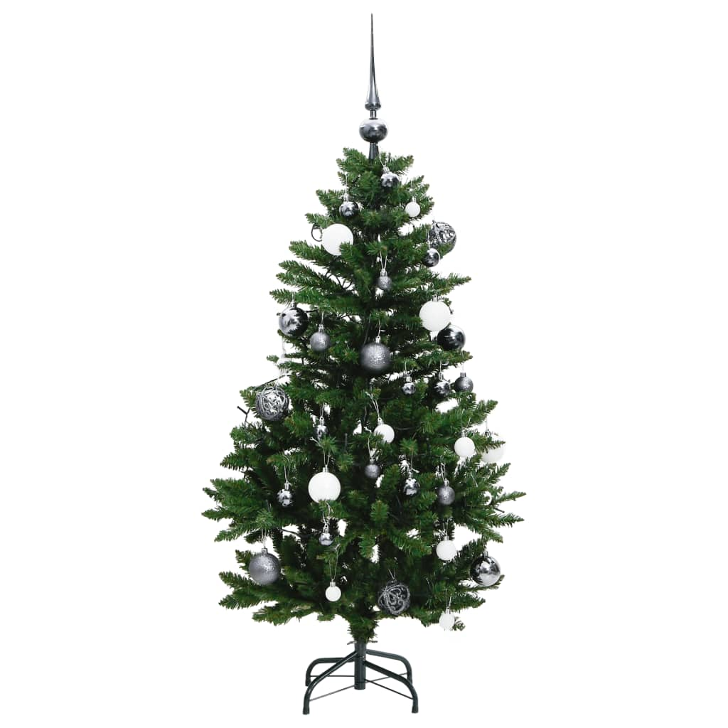 Artificial Hinged Christmas Tree 150 LEDs & Ball Set 59.1"