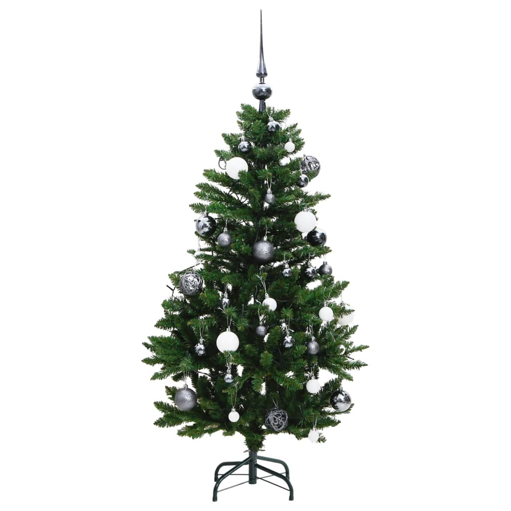 Artificial Hinged Christmas Tree 150 LEDs & Ball Set 47.2"