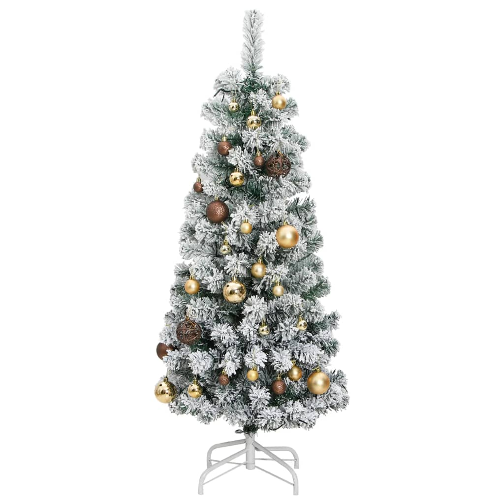 Artificial Hinged Christmas Tree 150 LEDs & Ball Set 59.1"