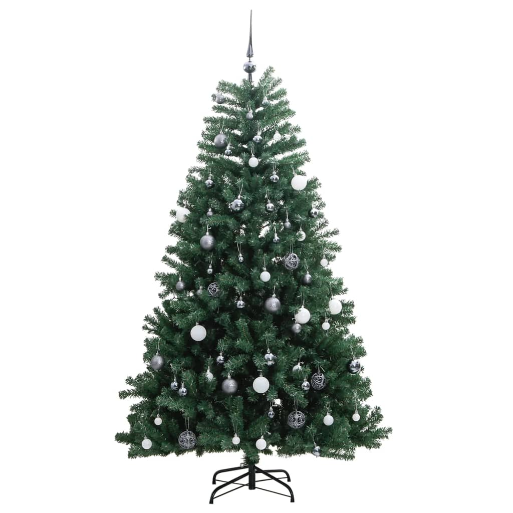 Artificial Hinged Christmas Tree 300 LEDs & Ball Set 70.9"