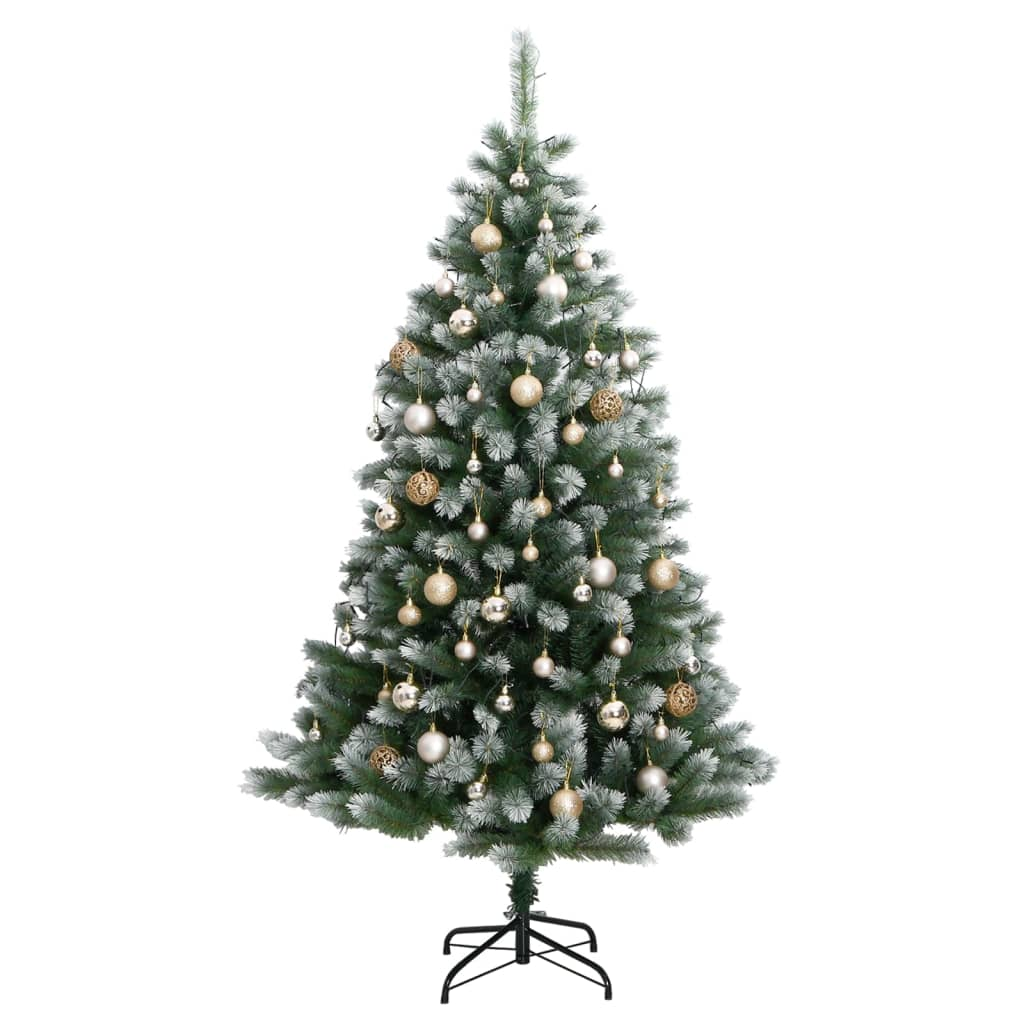 Artificial Hinged Christmas Tree 300 LEDs & Ball Set 82.7"