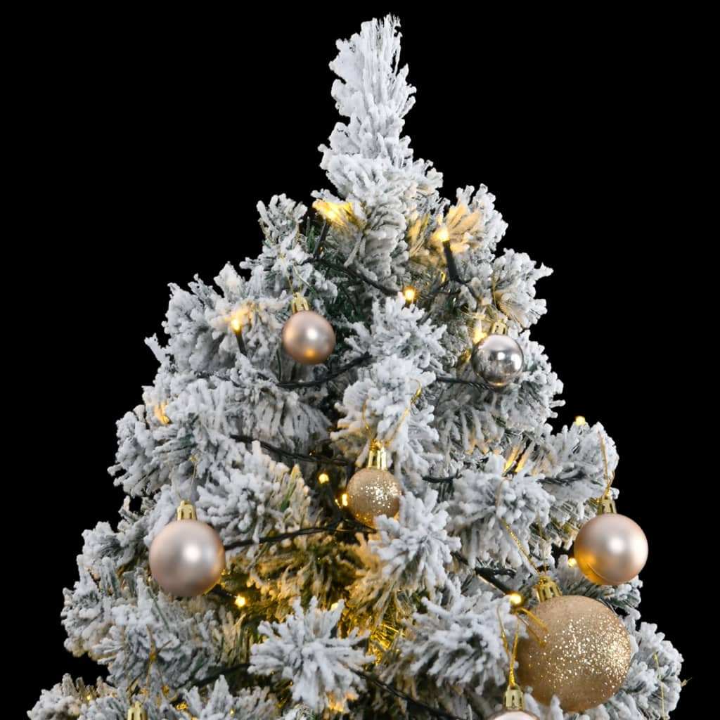 Artificial Hinged Christmas Tree 300 LEDs & Ball Set 82.7"