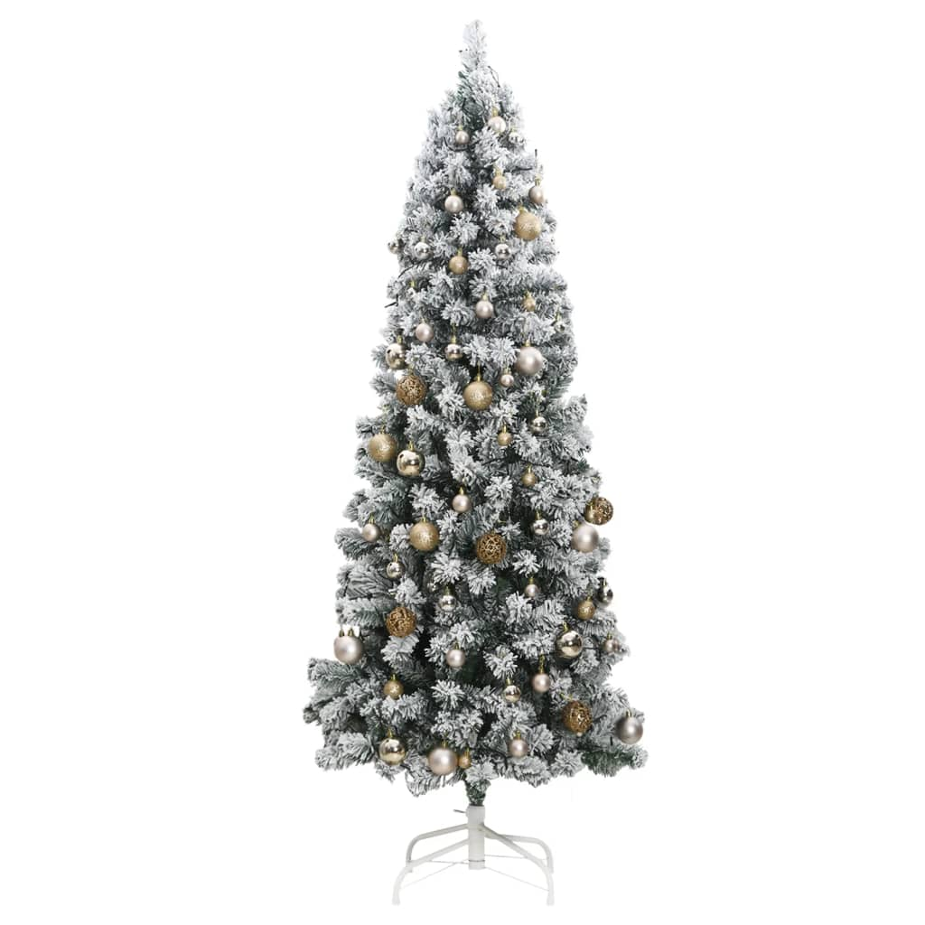 Artificial Hinged Christmas Tree 300 LEDs & Ball Set 82.7"