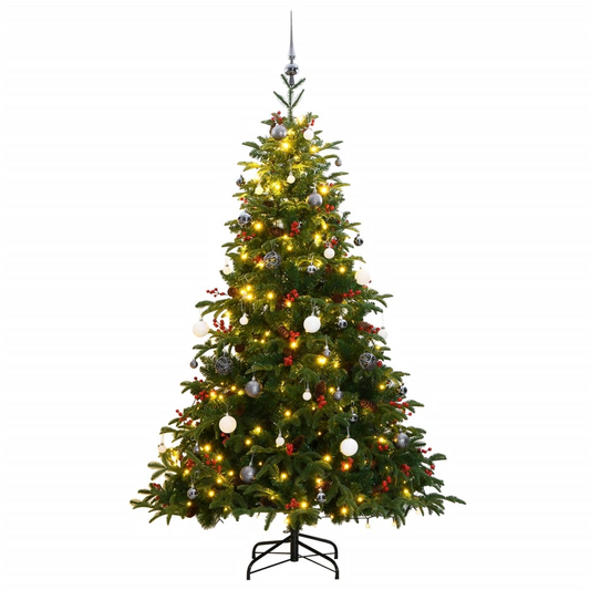 Artificial Hinged Christmas Tree 300 LEDs & Ball Set 70.9"