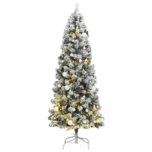 Artificial Hinged Christmas Tree 300 LEDs & Ball Set 82.7"