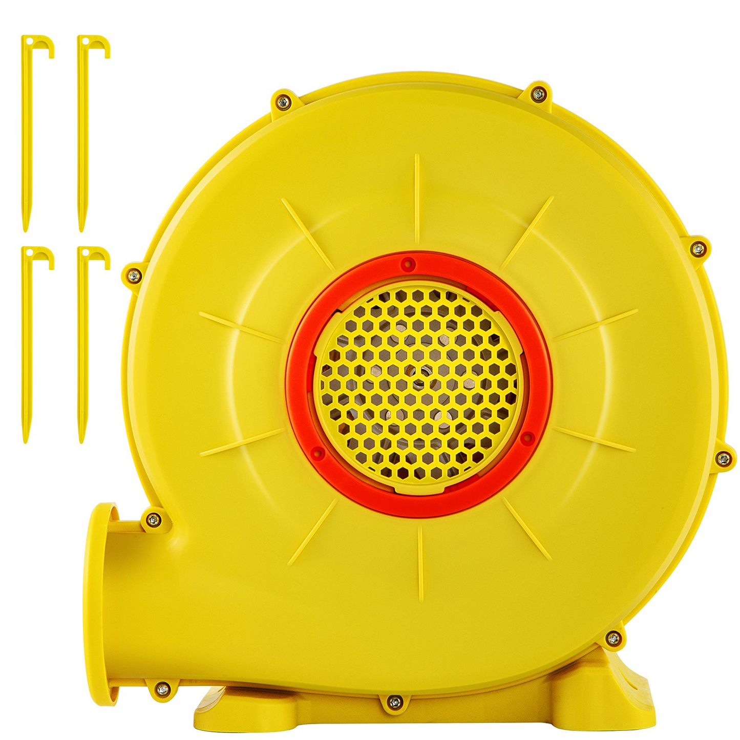 VEVOR Air Blower, 450W 0.6HP Inflatable Blower, Portable and Powerful Bounce House Blower, 1750Pa Commercial Air Blower Pump Fan, Used for Inflatable Bouncy Castle and Jump Slides, Yellow