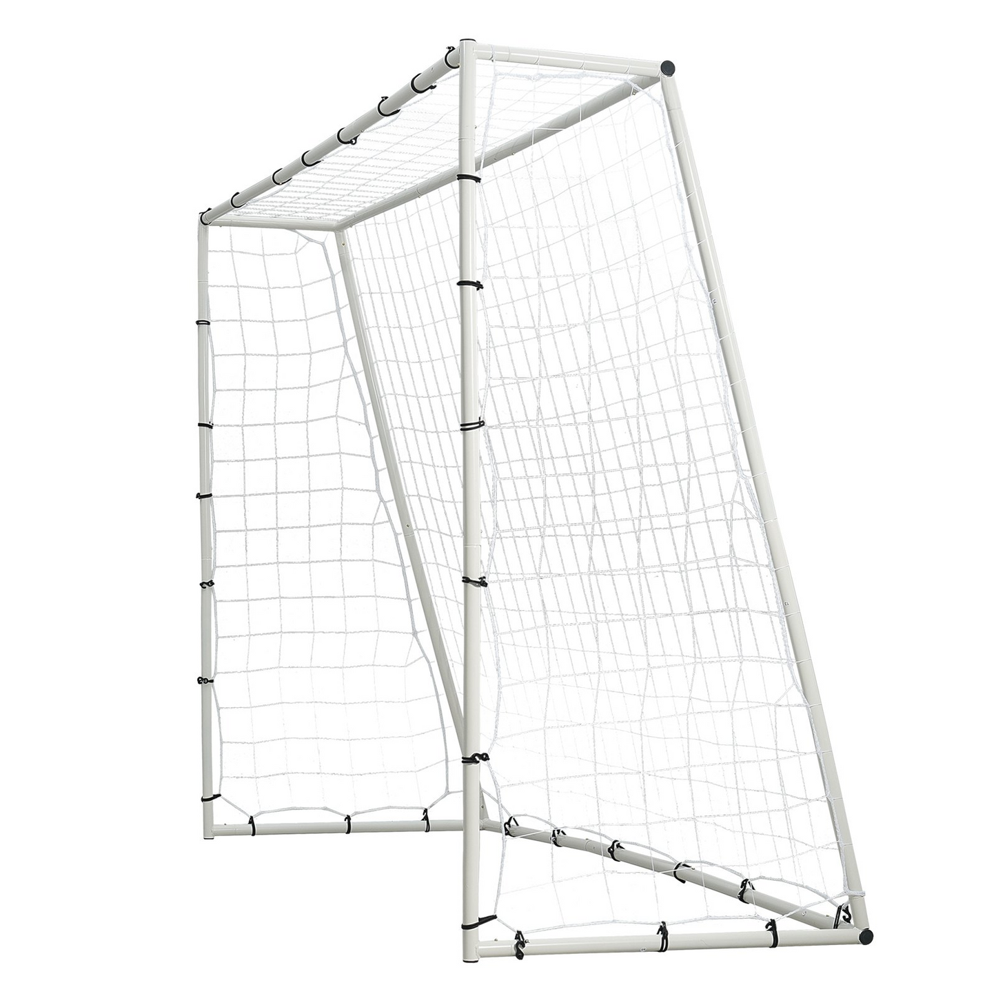 Soccer Rebound Trainer, 8x6FT Iron Soccer Training Equipment, Sports Football Rebounder Wall with Double-Sided Rebounding Net & Goal, Perfect for Backyard Practicing, Solo Training, Passing