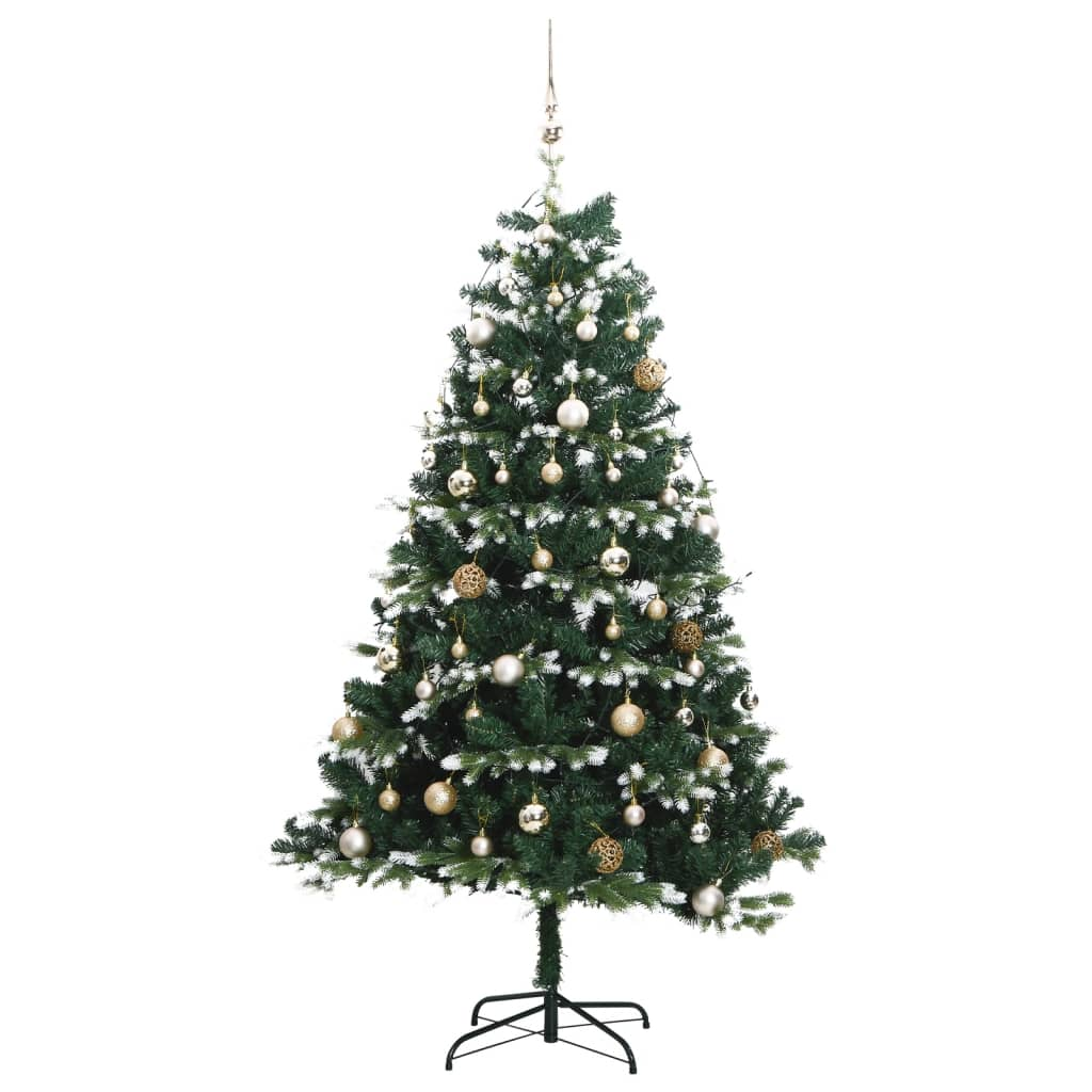 Artificial Hinged Christmas Tree 300 LEDs & Ball Set 70.9"