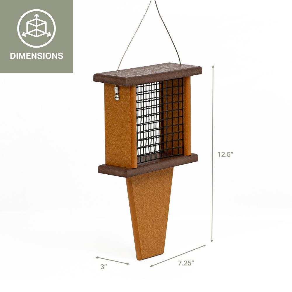 Tail Prop Suet Bird Feeder Made with High Density Poly Resin