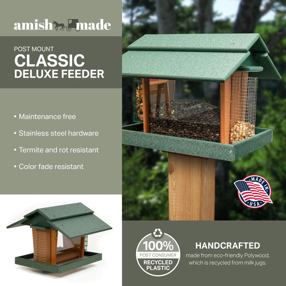 Classic Deluxe Bird Feeder Made with High Density Poly Resin