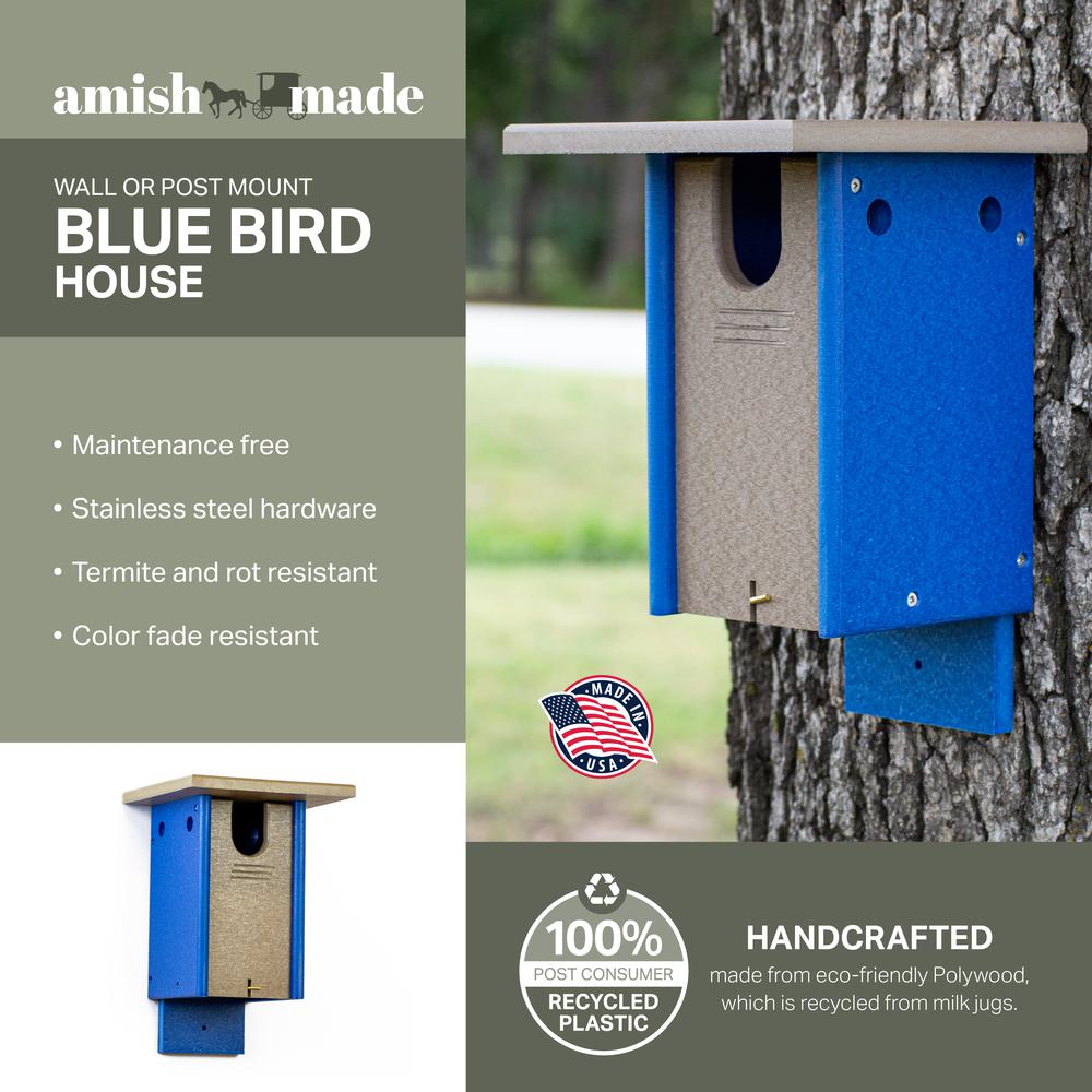 Blue Bird House Made of High Density Poly Resin