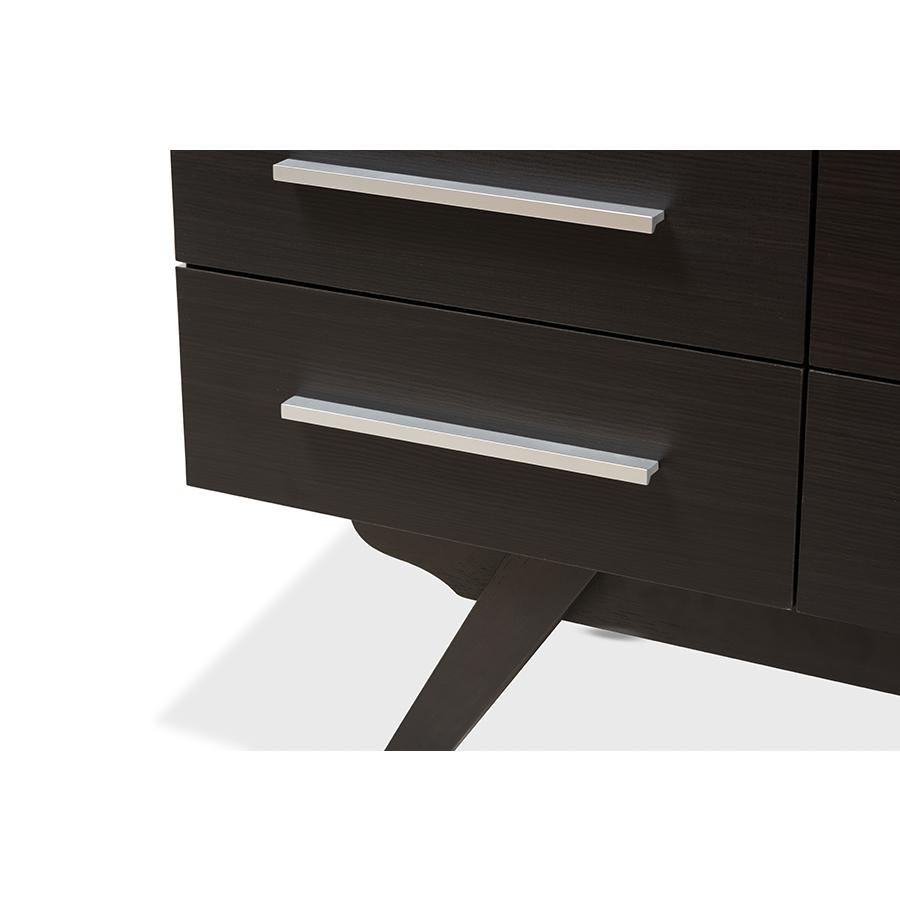 Auburn Mid-Century Modern Espresso Brown Finished Wood 6-Drawer Dresser