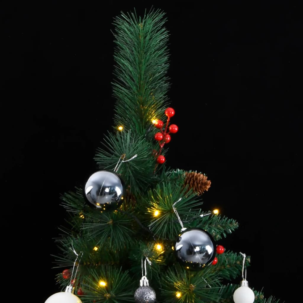 Artificial Hinged Christmas Tree 300 LEDs & Ball Set 82.7"