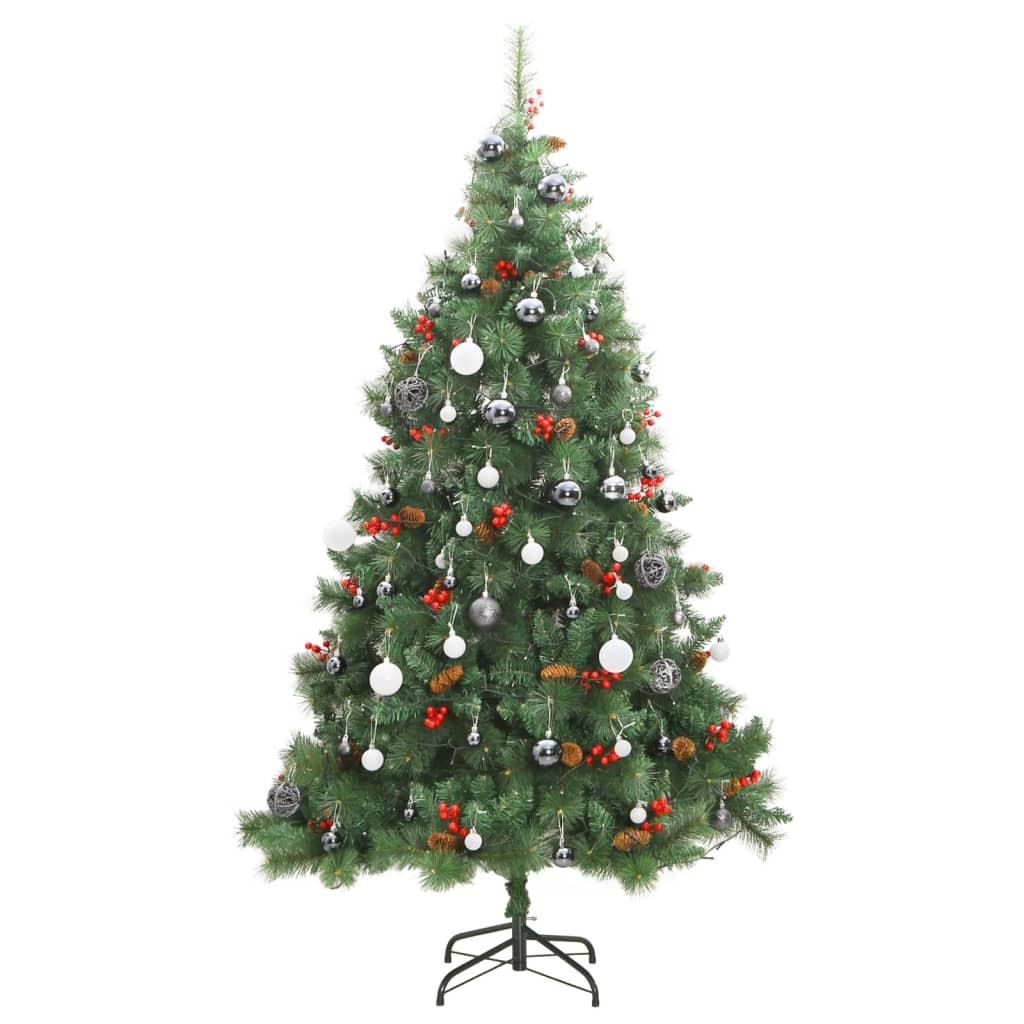 Artificial Hinged Christmas Tree 300 LEDs & Ball Set 82.7"