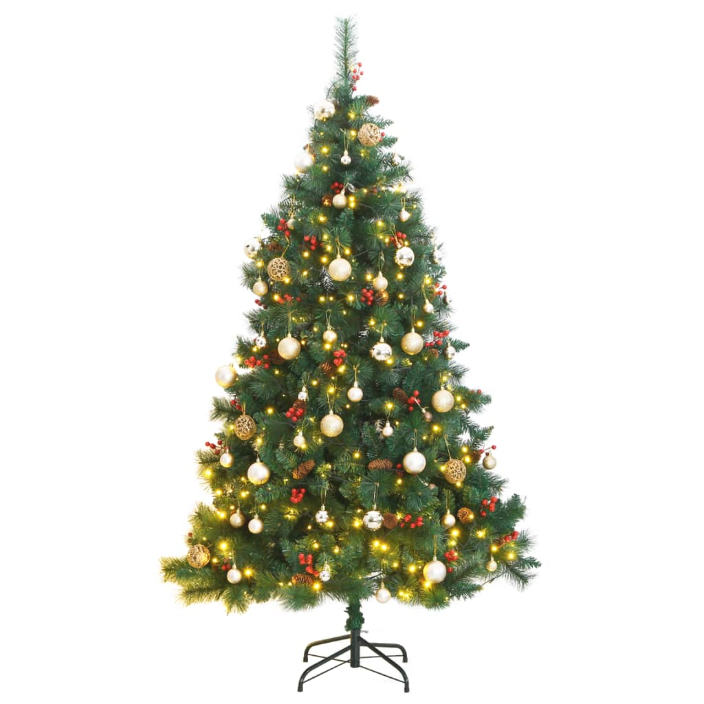 Artificial Hinged Christmas Tree 300 LEDs & Ball Set 70.9"