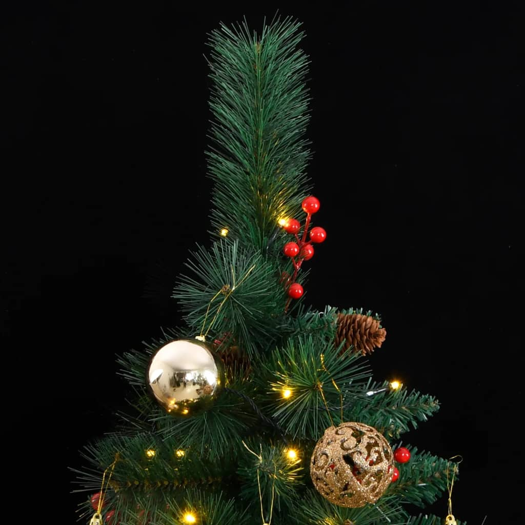 Artificial Hinged Christmas Tree 300 LEDs & Ball Set 70.9"