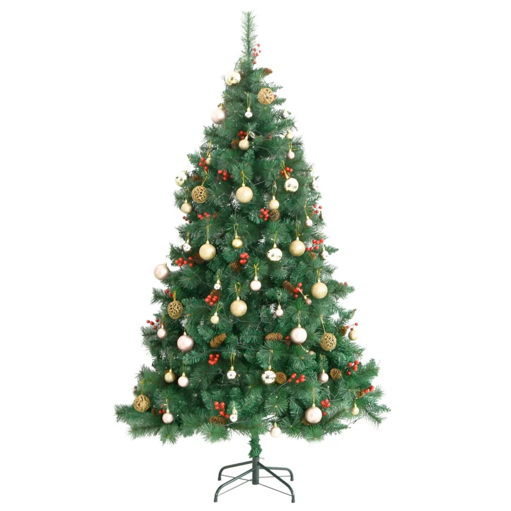 Artificial Hinged Christmas Tree 300 LEDs & Ball Set 70.9"