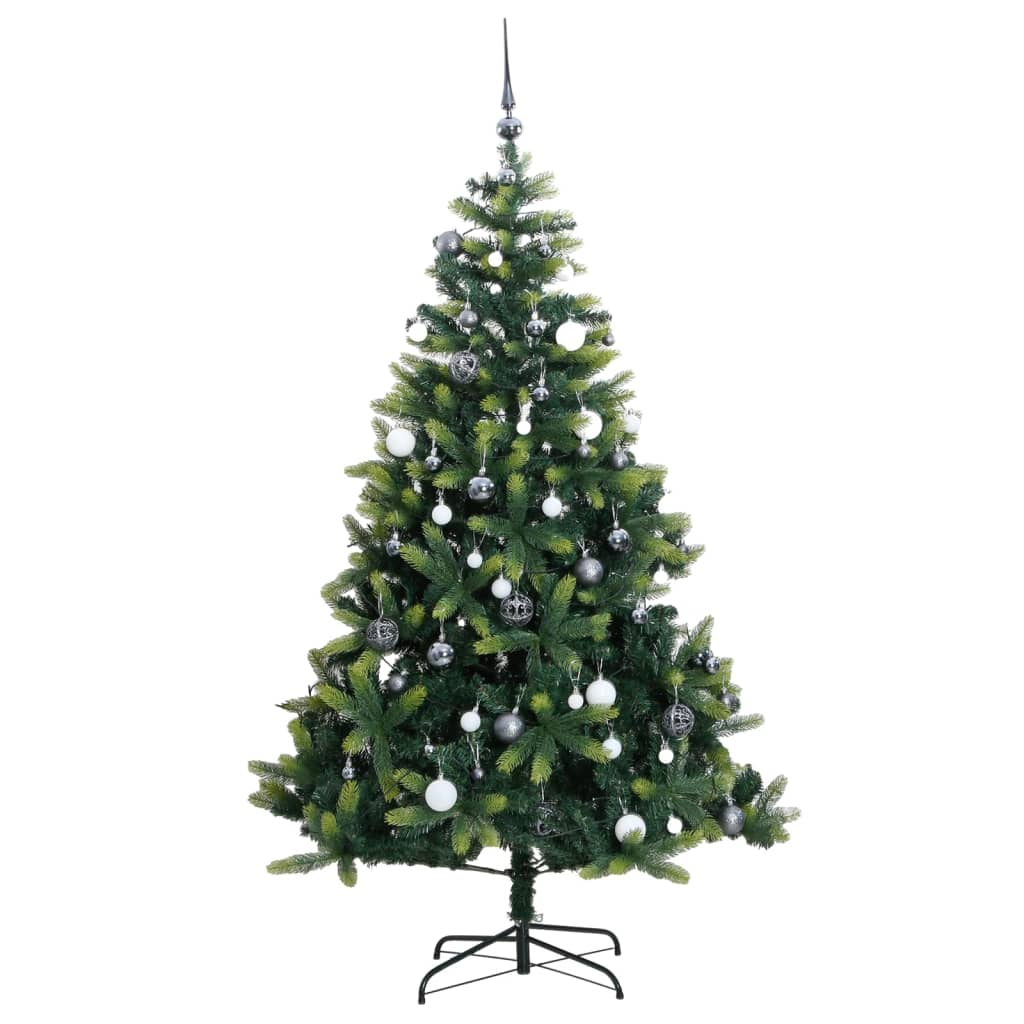 Artificial Hinged Christmas Tree 300 LEDs & Ball Set 82.7"