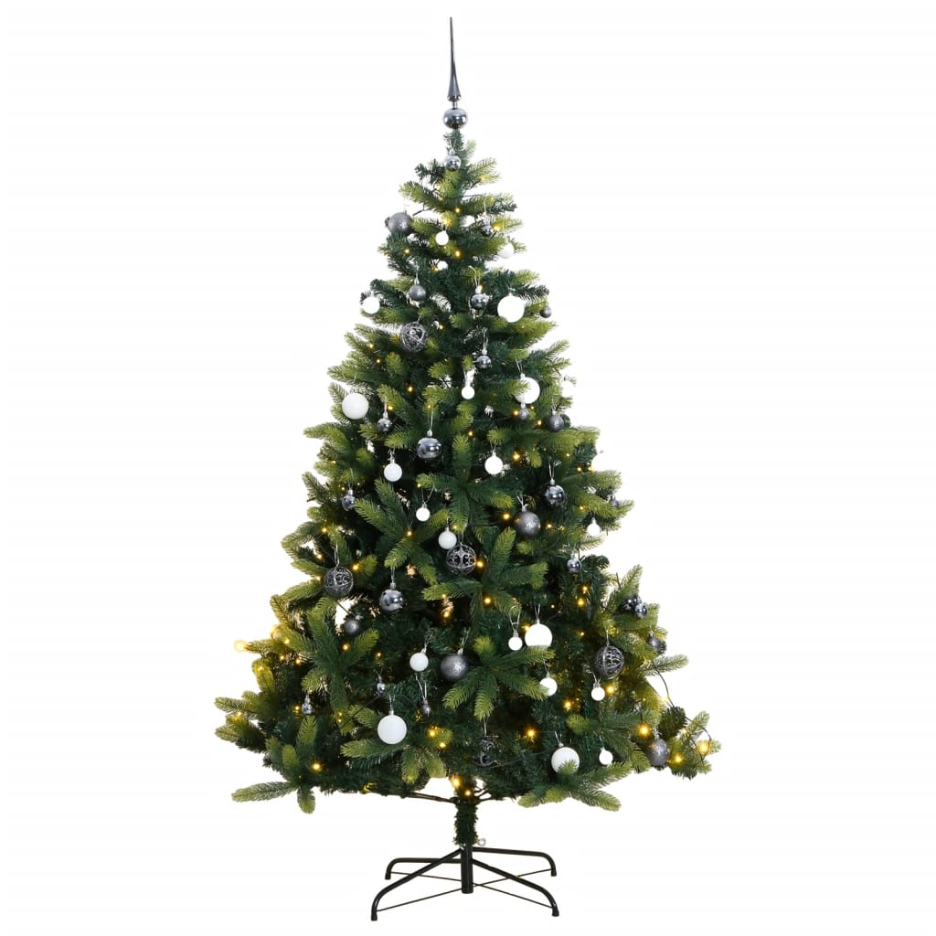 Artificial Hinged Christmas Tree 300 LEDs & Ball Set 70.9"