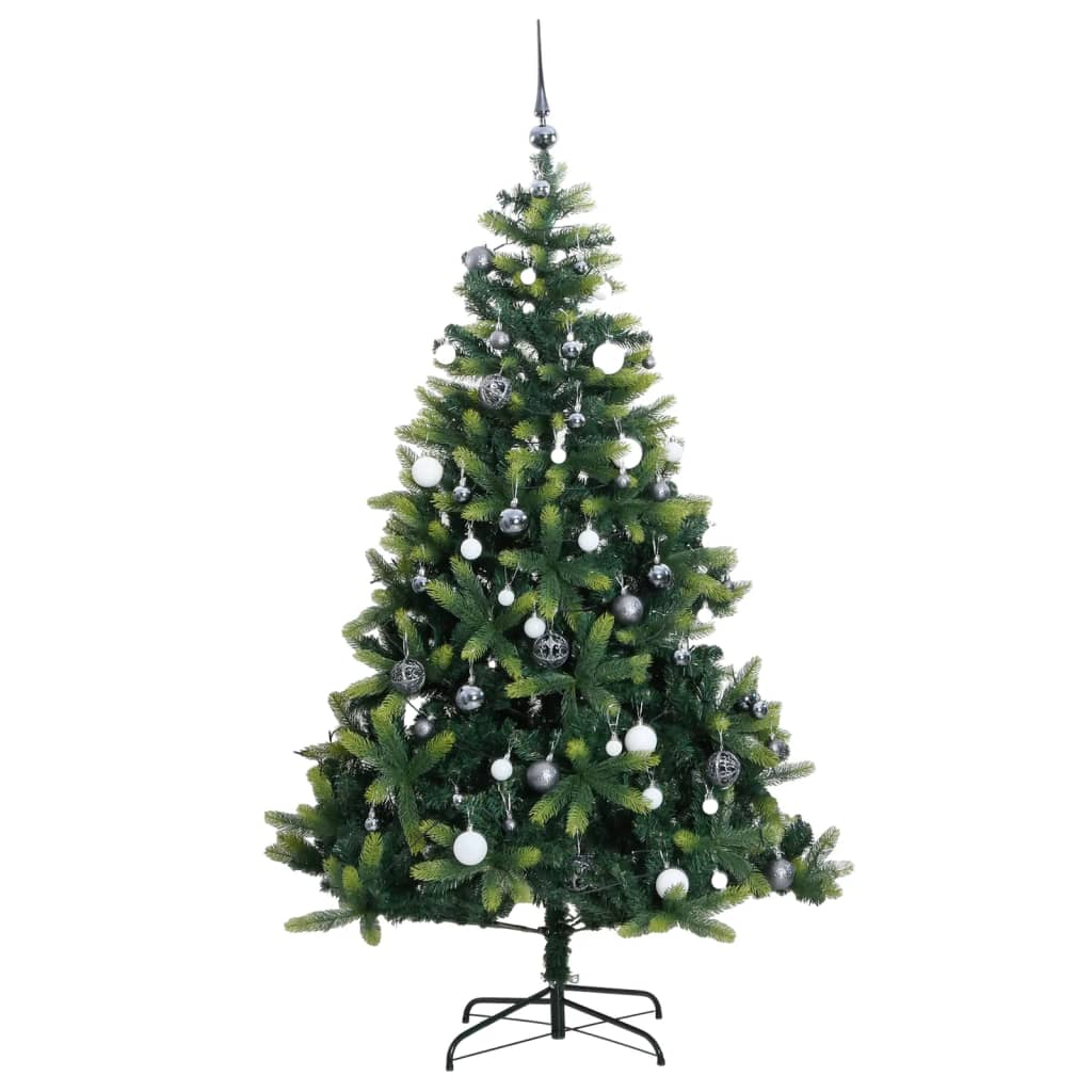 Artificial Hinged Christmas Tree 300 LEDs & Ball Set 70.9"