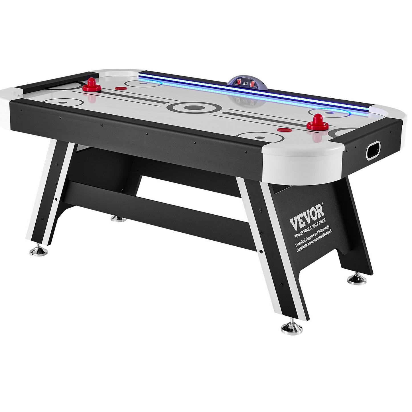 VEVOR Air-Powered Hockey Table, 72" Indoor Hockey Table for Kids and Adults, LED Sports Hockey Game with 2 Pucks, 2 Pushers, and Electronic Score System, Arcade Gaming Set for Game Room Family Home