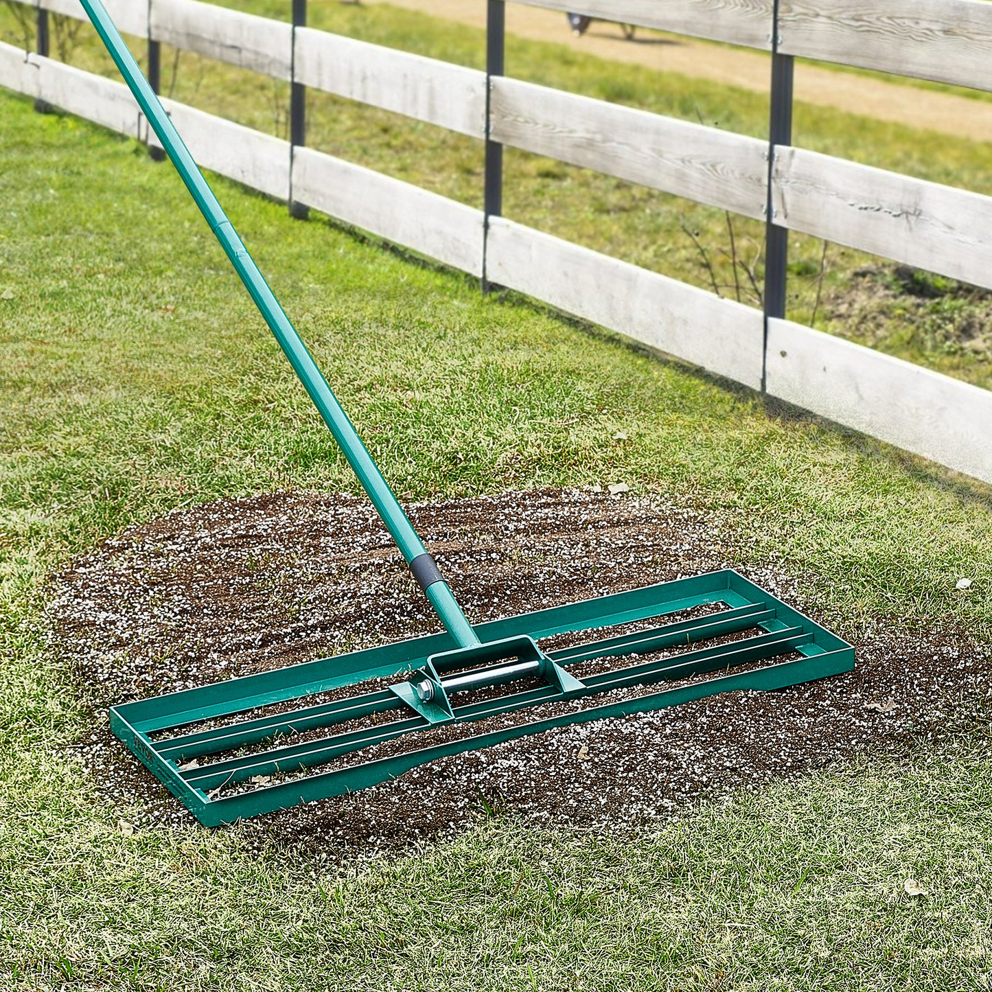 Lawn Leveling Rake, 30"x10" Level Lawn Tool, Heavy-duty Lawn Leveler with 78" Steel Extended Handle, Yard Leveling Rake Suit for Garden, Golf Lawn, Farm