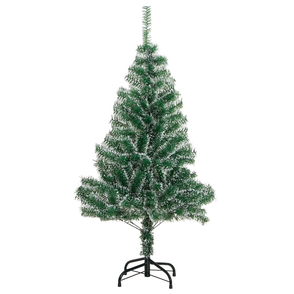 vidaXL Artificial Christmas Tree 150 LEDs & Flocked Snow 47.2"