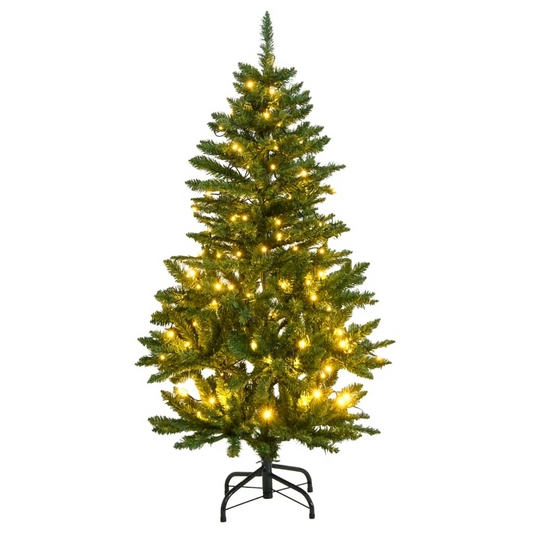 vidaXL Artificial Hinged Christmas Tree 150 LEDs 59.1"