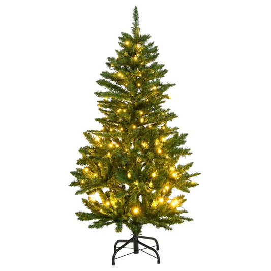 vidaXL Artificial Hinged Christmas Tree 150 LEDs 47.2"