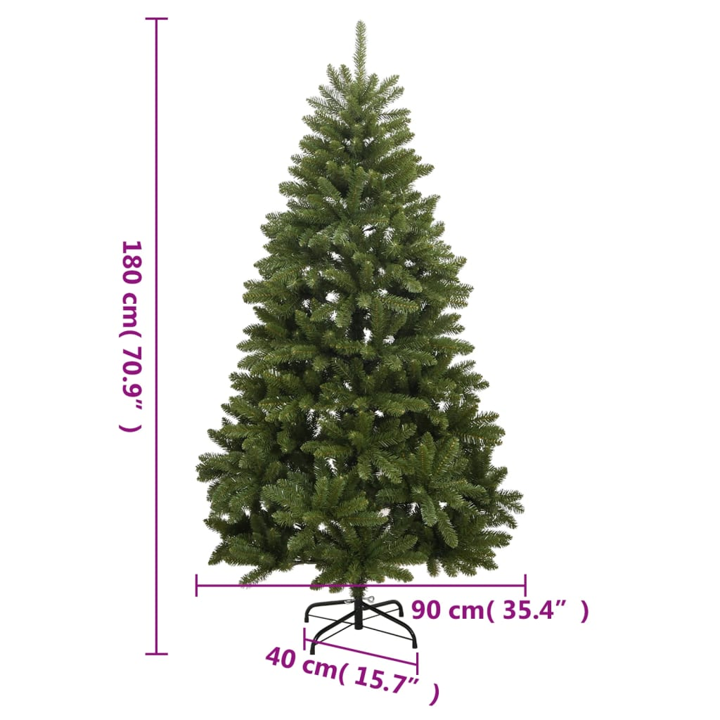 vidaXL Artificial Hinged Christmas Tree 300 LEDs 70.9"