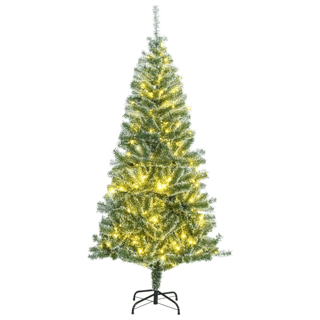 vidaXL Artificial Christmas Tree 300 LEDs & Flocked Snow 94.5"