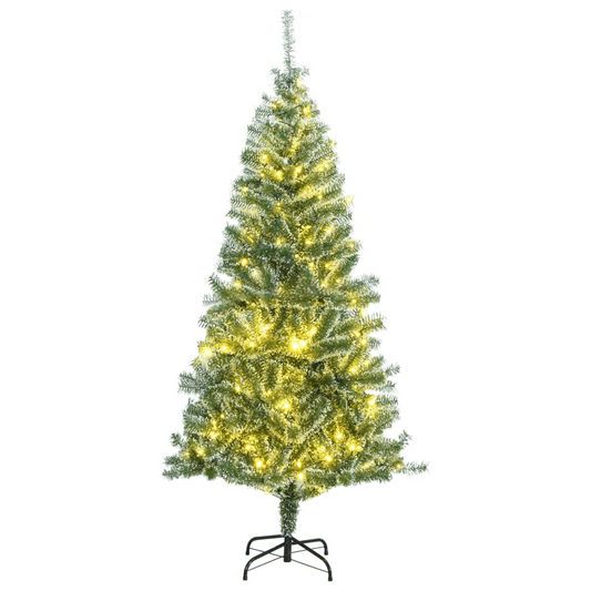 vidaXL Artificial Christmas Tree 300 LEDs & Flocked Snow 94.5"