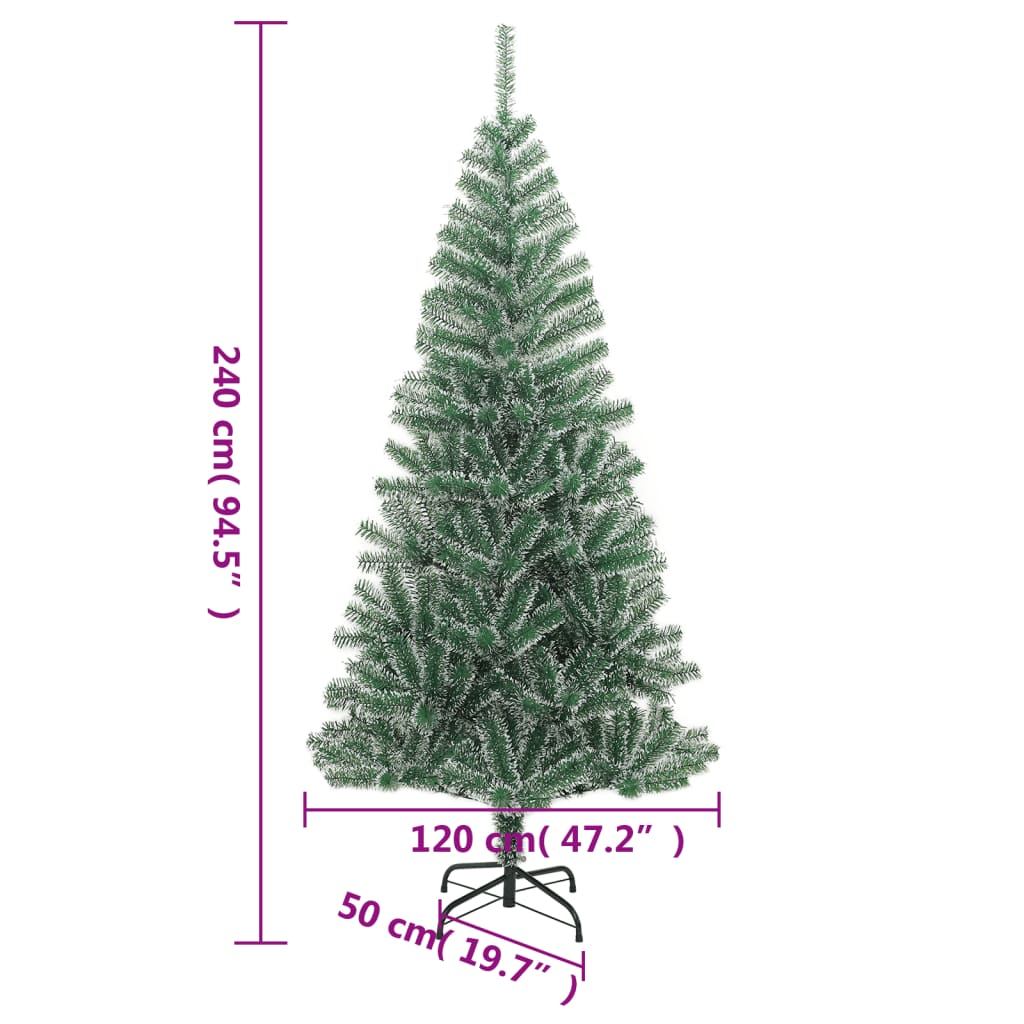 vidaXL Artificial Christmas Tree 300 LEDs & Flocked Snow 94.5"