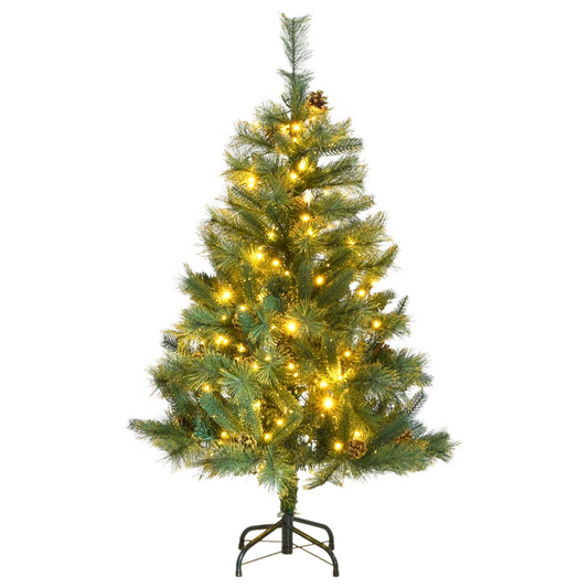 vidaXL Artificial Hinged Christmas Tree 150 LEDs 59.1"