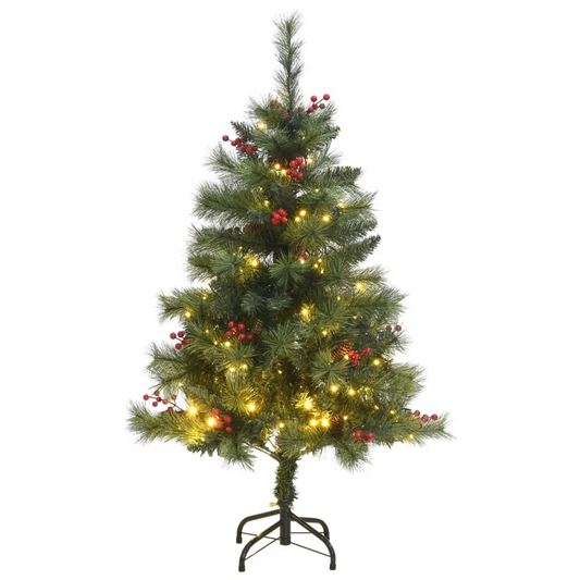 vidaXL Artificial Hinged Christmas Tree 150 LEDs 47.2"