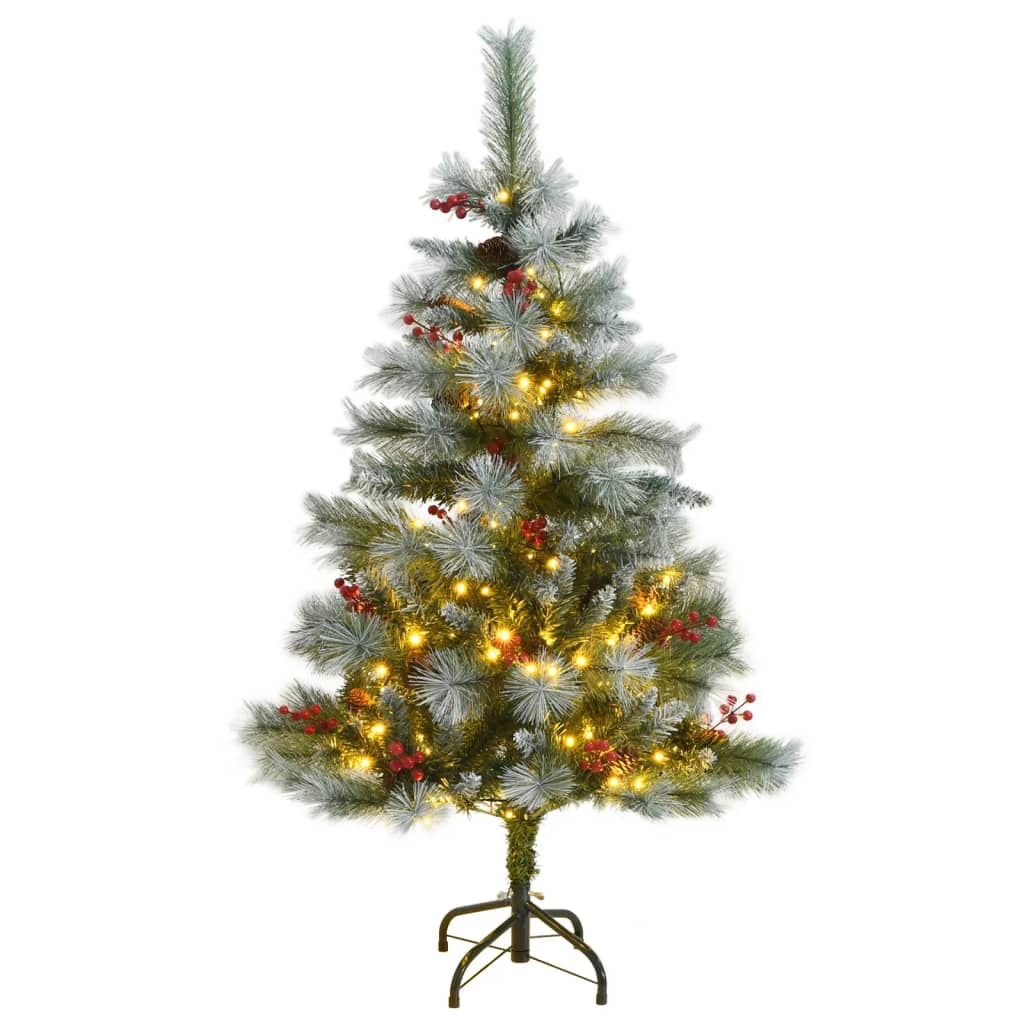 vidaXL Artificial Hinged Christmas Tree 150 LEDs 59.1"