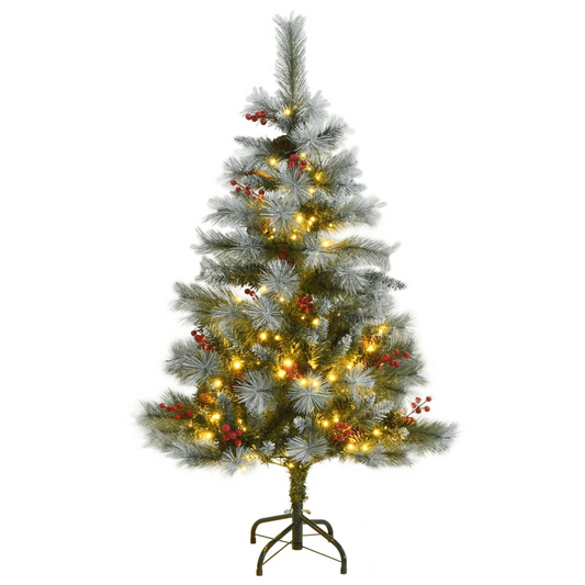 vidaXL Artificial Hinged Christmas Tree 150 LEDs 47.2"