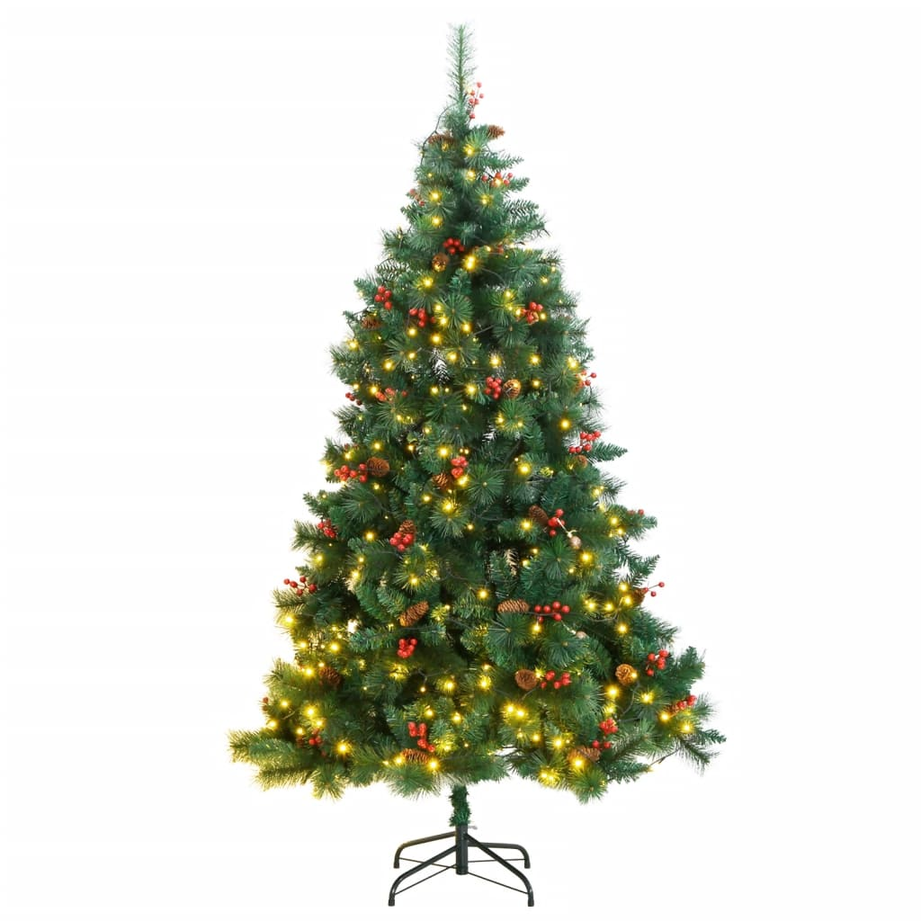 vidaXL Artificial Hinged Christmas Tree 300 LEDs 82.7"