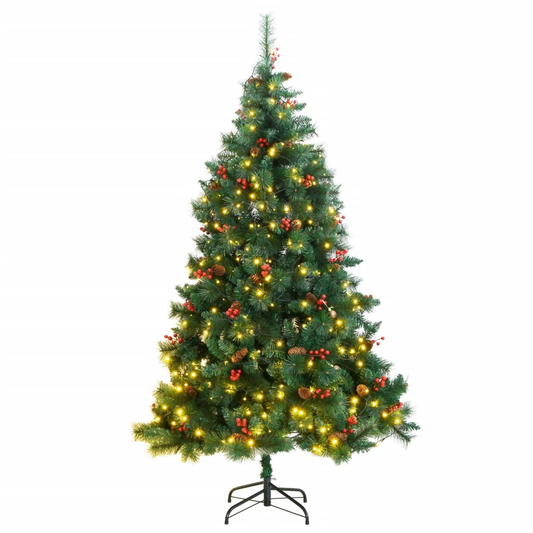 vidaXL Artificial Hinged Christmas Tree 300 LEDs 82.7"