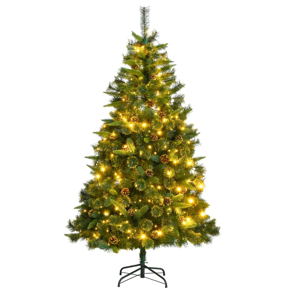 vidaXL Artificial Hinged Christmas Tree 300 LEDs 70.9"