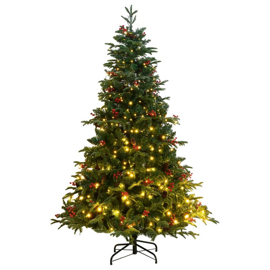 vidaXL Artificial Hinged Christmas Tree 300 LEDs 82.7"