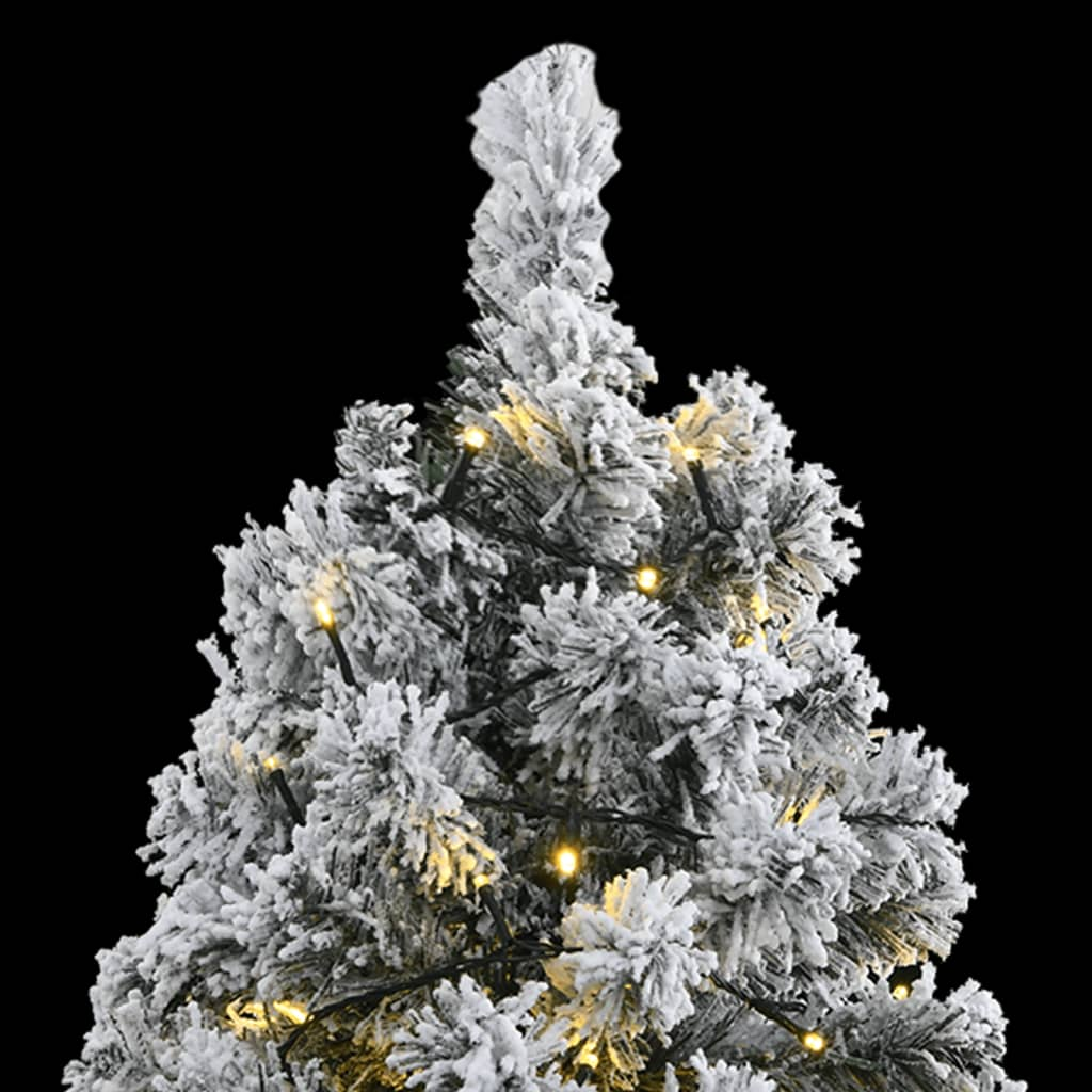 Artificial Hinged Christmas Tree 300 LEDs & Flocked Snow 70.9"