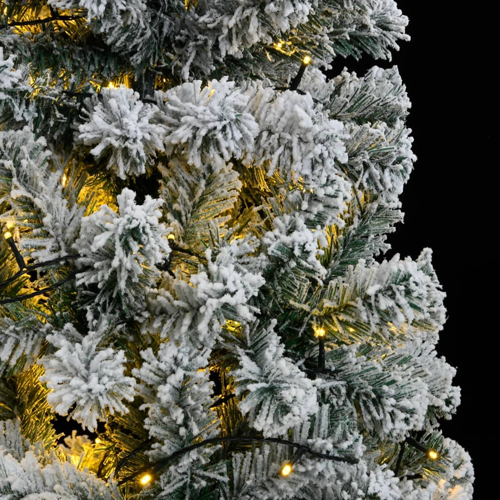 Artificial Hinged Christmas Tree 300 LEDs & Flocked Snow 70.9"