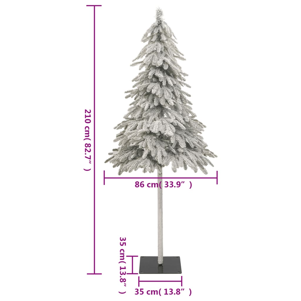 Artificial Christmas Tree 300 LEDs & Flocked Snow 82.7"