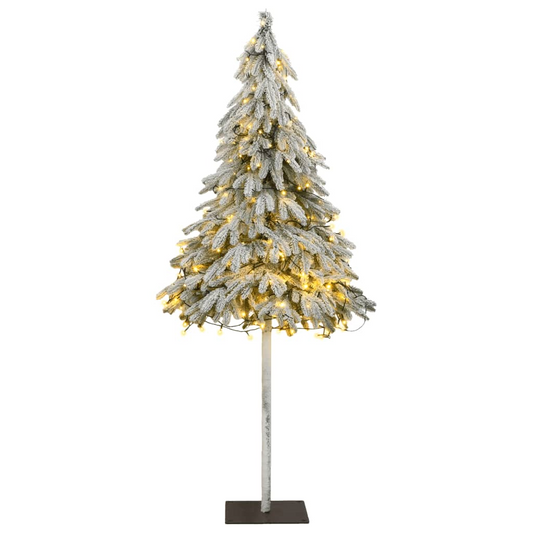 vidaXL Artificial Christmas Tree 300 LEDs & Flocked Snow 70.9"