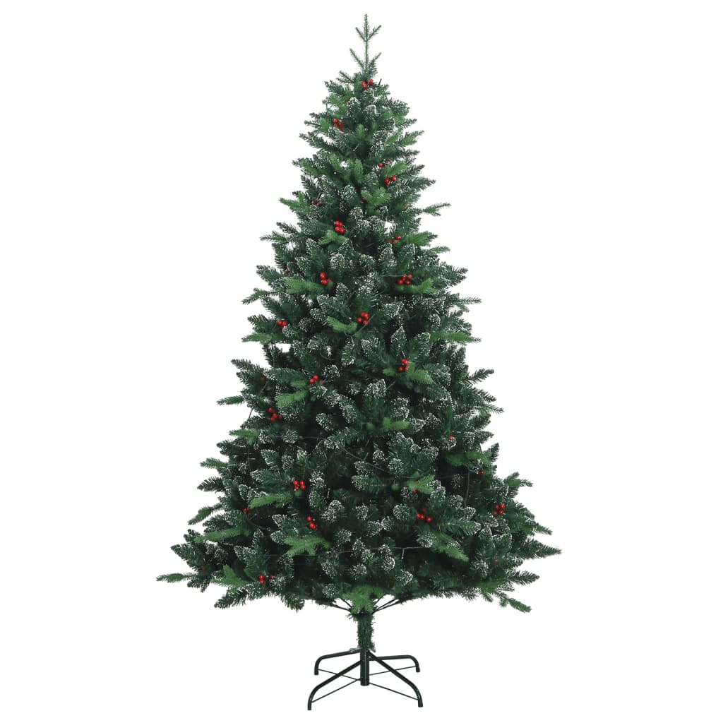 vidaXL Artificial Hinged Christmas Tree 300 LEDs 70.9"